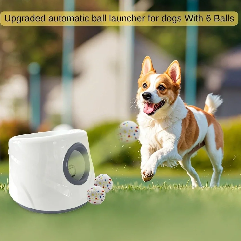 Automatic Dog‎ Ball Launcher 45ft Adjustable Thrower w 4 Balls USB